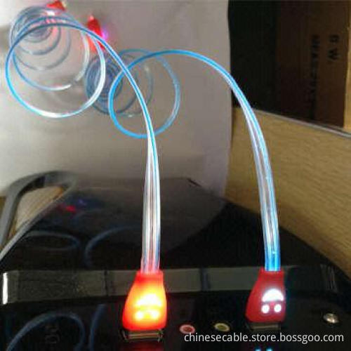 Colorful Smiling USB Cable with LED Light